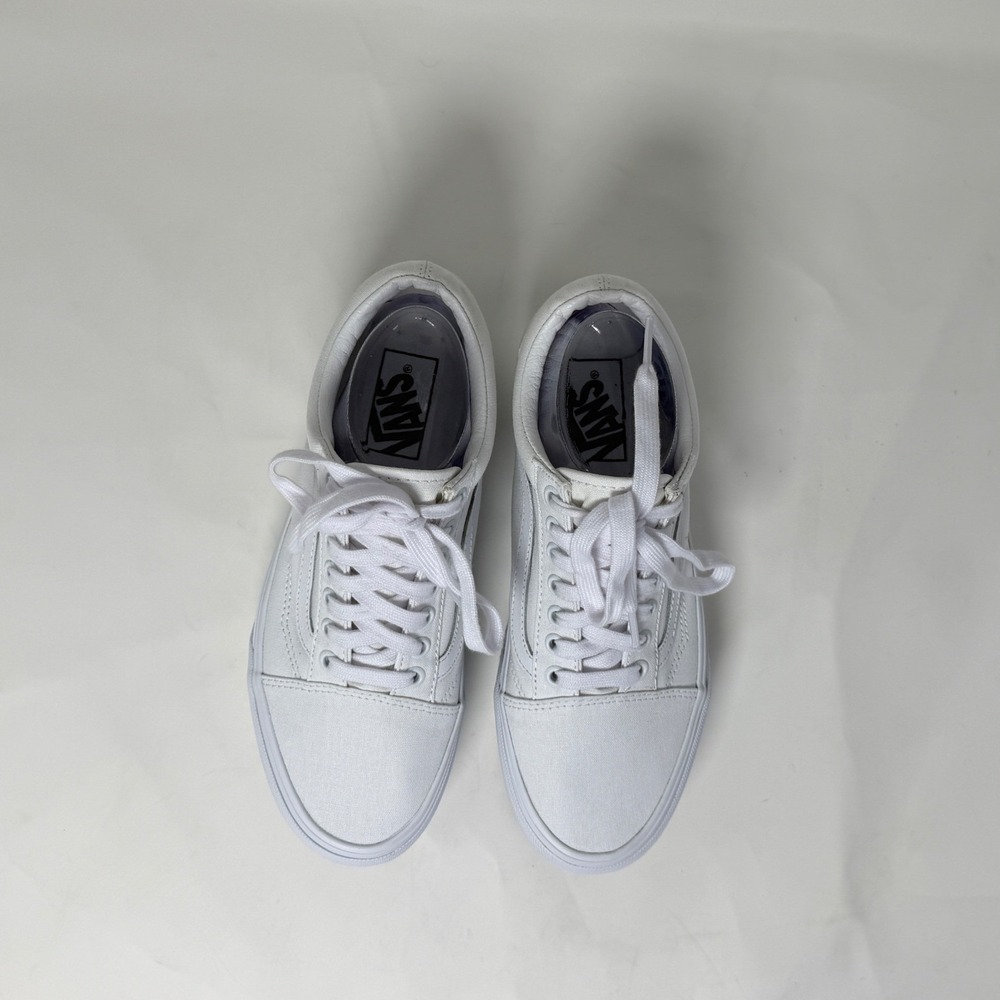 Vans Old Skool Stackform True White Canvas Platform Sneakers Mens 7 Womens 8.5 - Picture 6 of 16